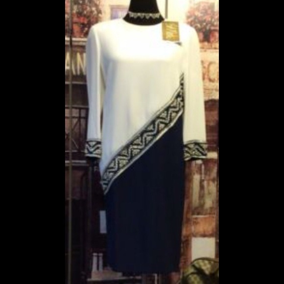 NWT Vintage BOB MACKIE Evening vintage evening dress beaded 10 two tone - Picture 2 of 9